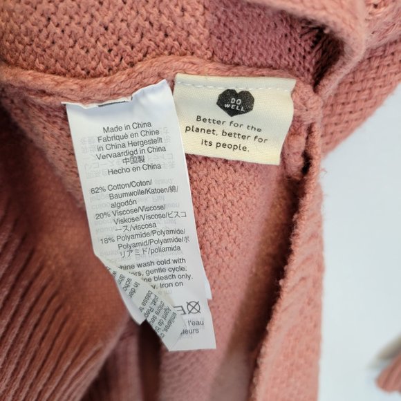 Madewell Women's Large Pullover Sweater Pink Knit Hi Lo Hem - Picture 5 of 5